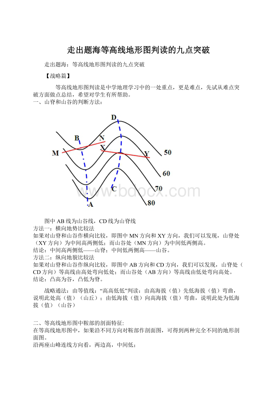 走出题海等高线地形图判读的九点突破.docx_第1页