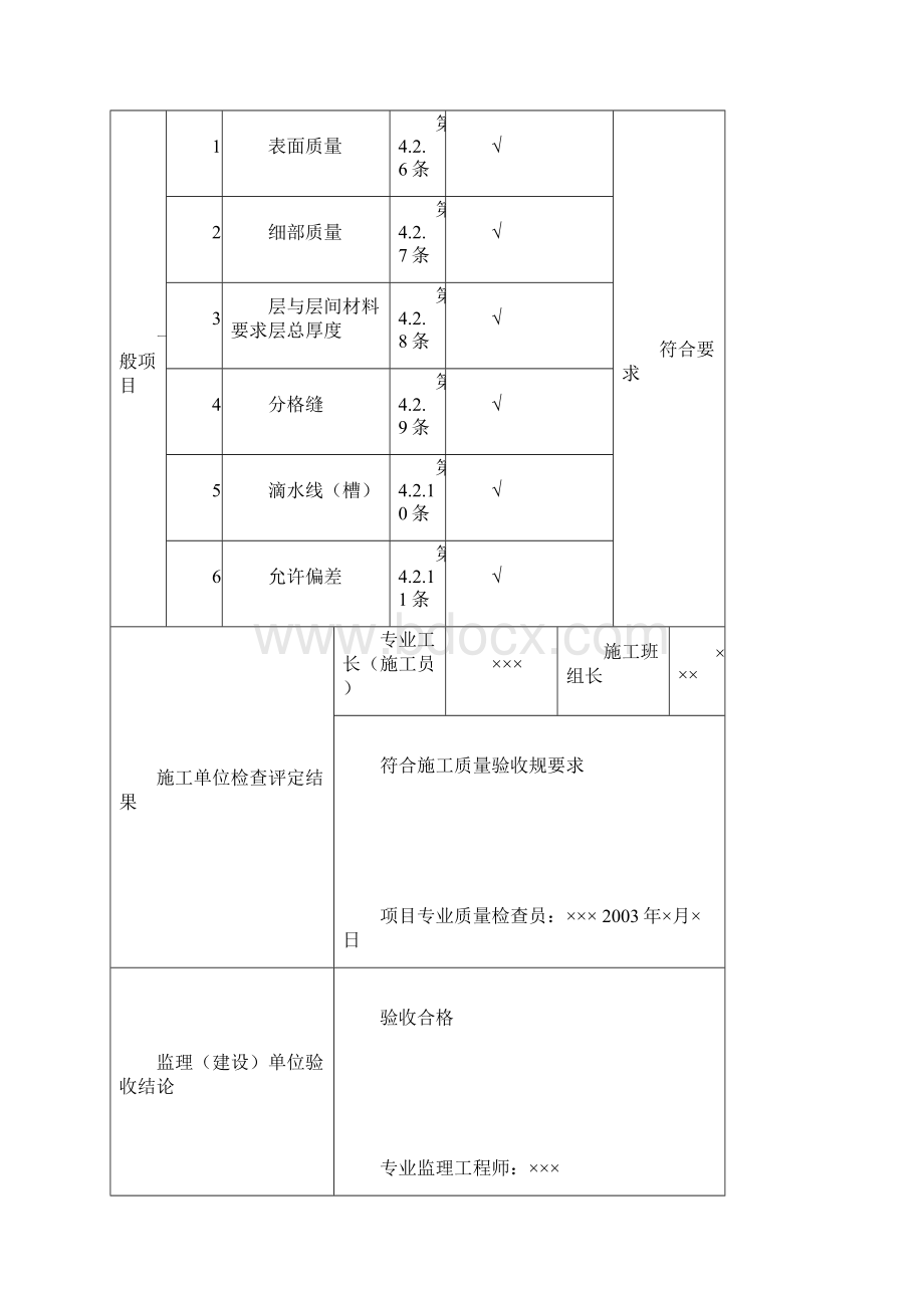 装饰装修工程检验批质量验收记录表Word文件下载.docx_第2页