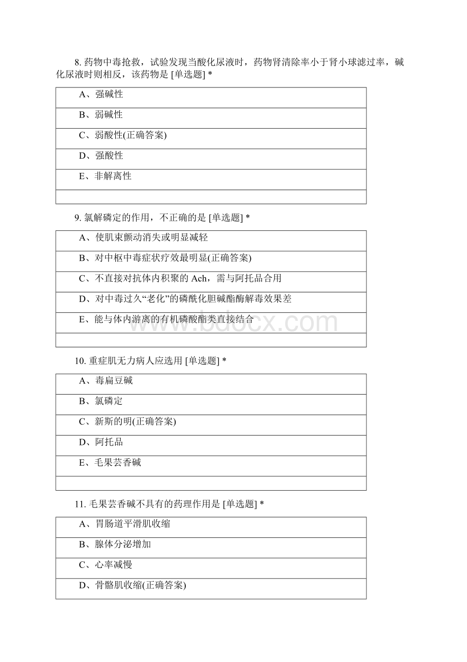 南京中医药大学生物制药专业学年第二学期药理学考试.docx_第3页