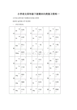 小学语文四年级下册期末归类复习资料一.docx