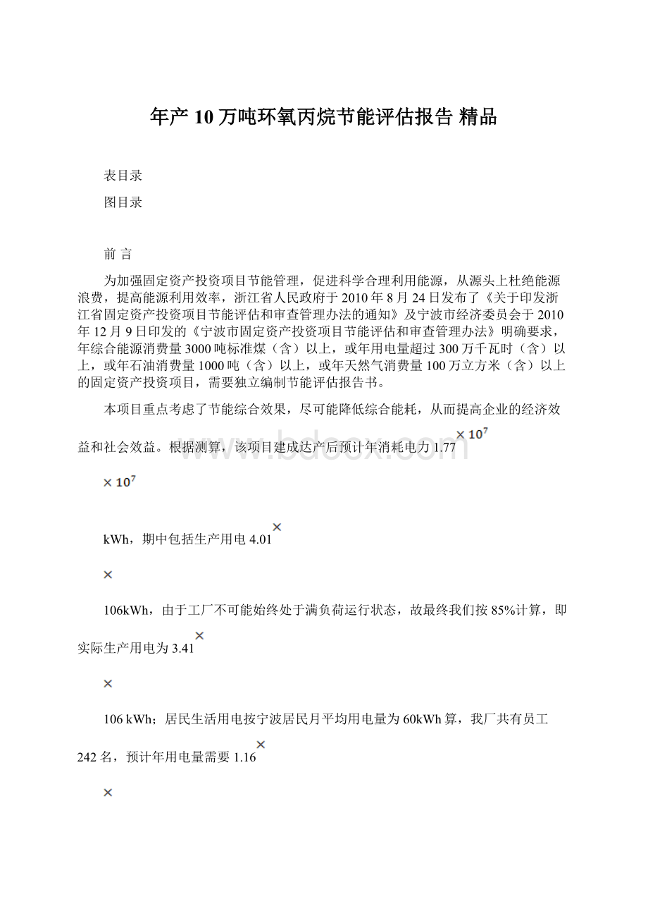 年产10万吨环氧丙烷节能评估报告 精品Word格式.docx