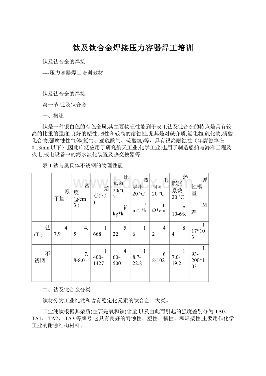 钛及钛合金焊接压力容器焊工培训.docx