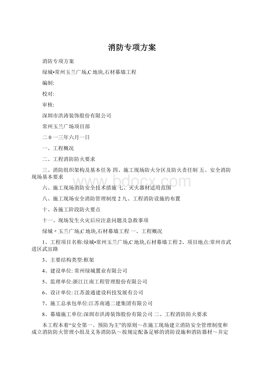 消防专项方案文档格式.docx