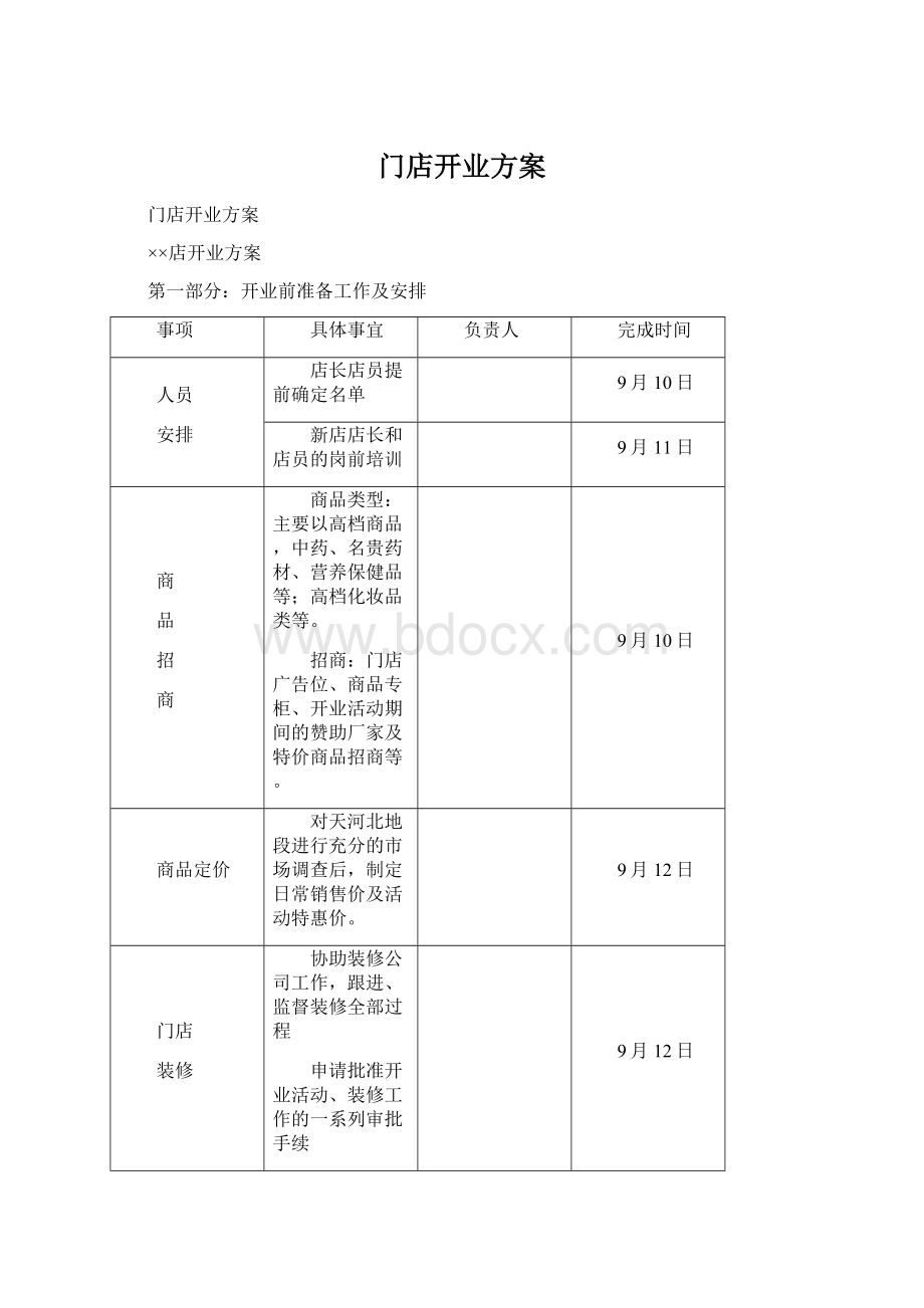 门店开业方案Word下载.docx