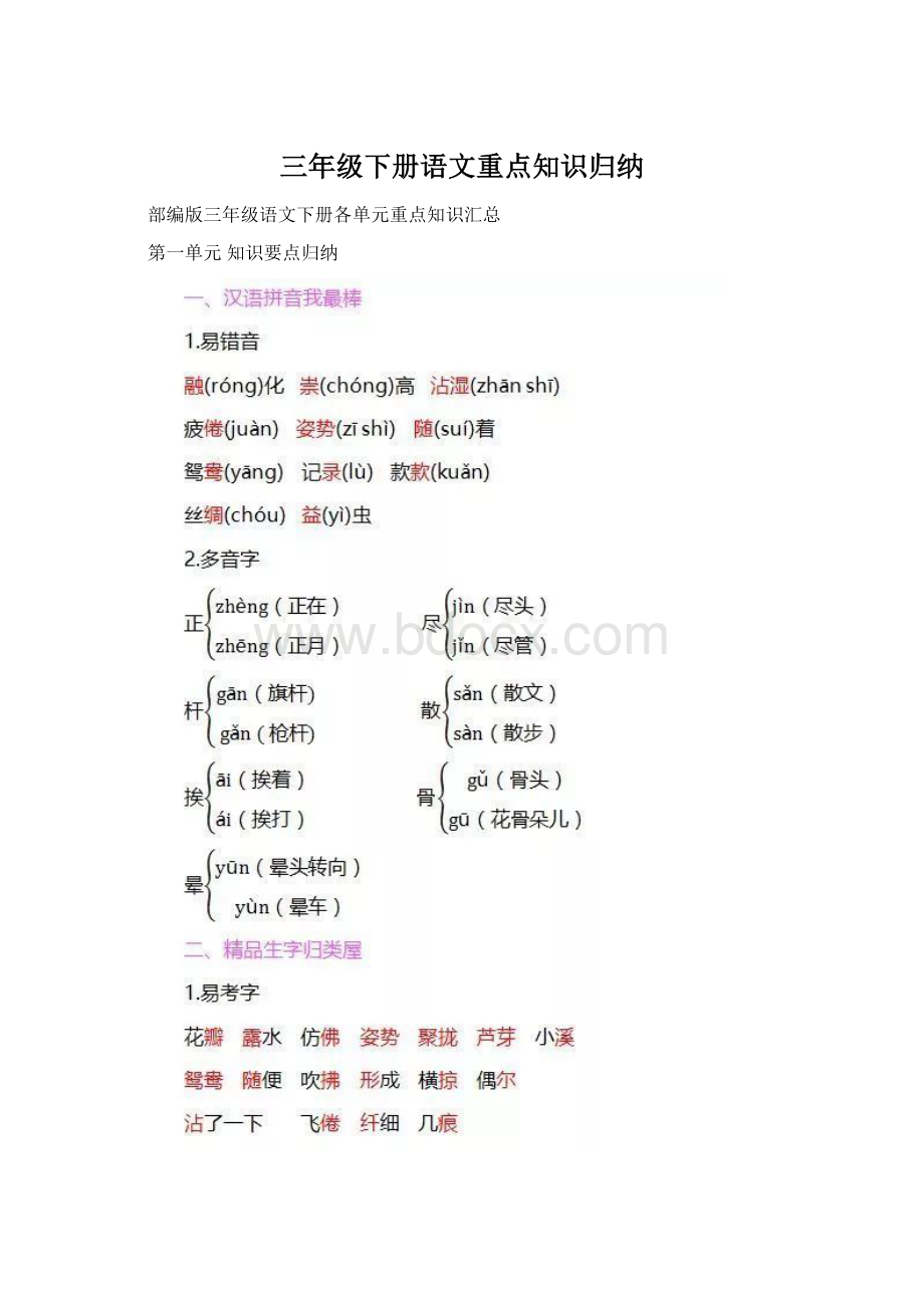 三年级下册语文重点知识归纳.docx_第1页