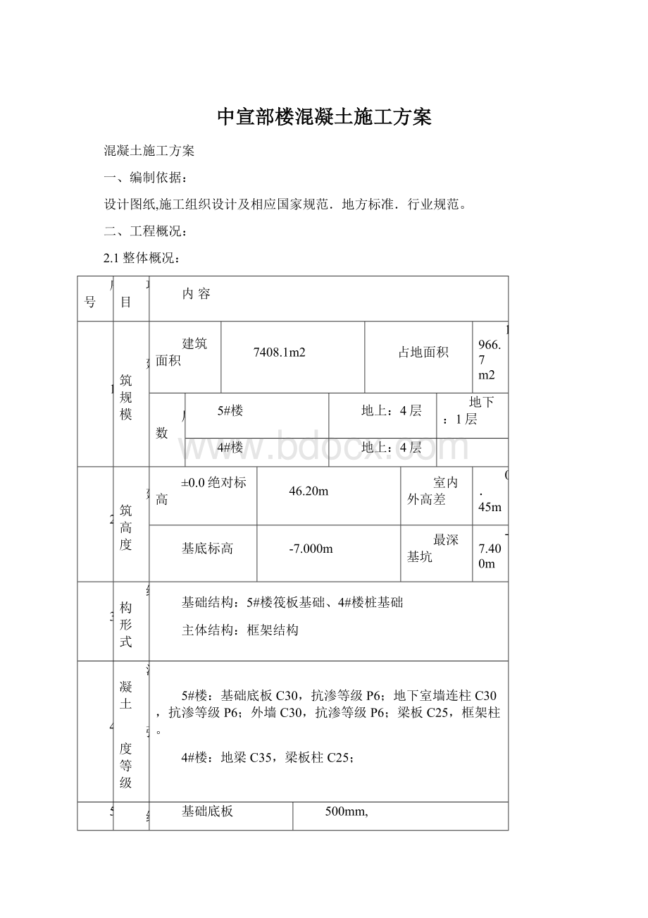 中宣部楼混凝土施工方案Word文件下载.docx