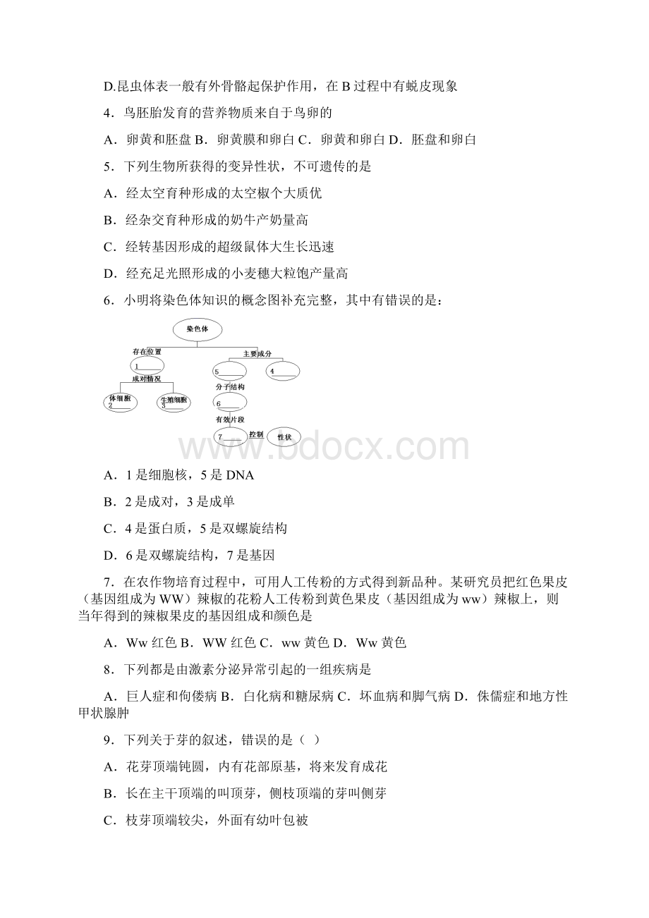 最新山东济南市中区中考二模生物卷Word文件下载.docx_第2页