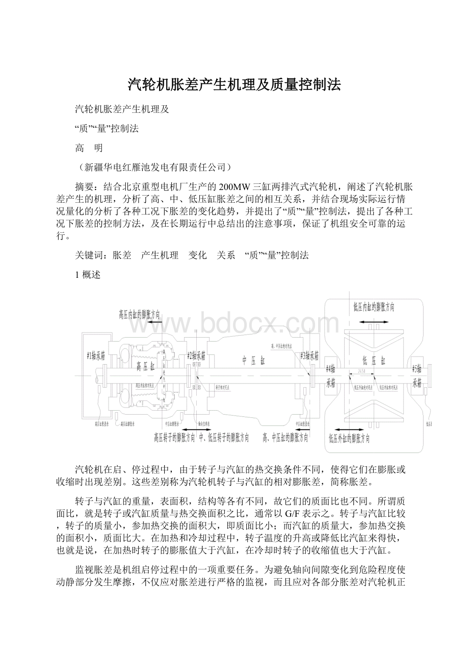 汽轮机胀差产生机理及质量控制法.docx_第1页