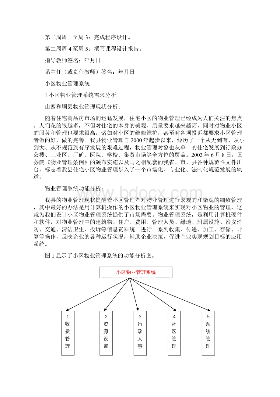 小区物业管理系统分析与设计Word文件下载.docx_第2页