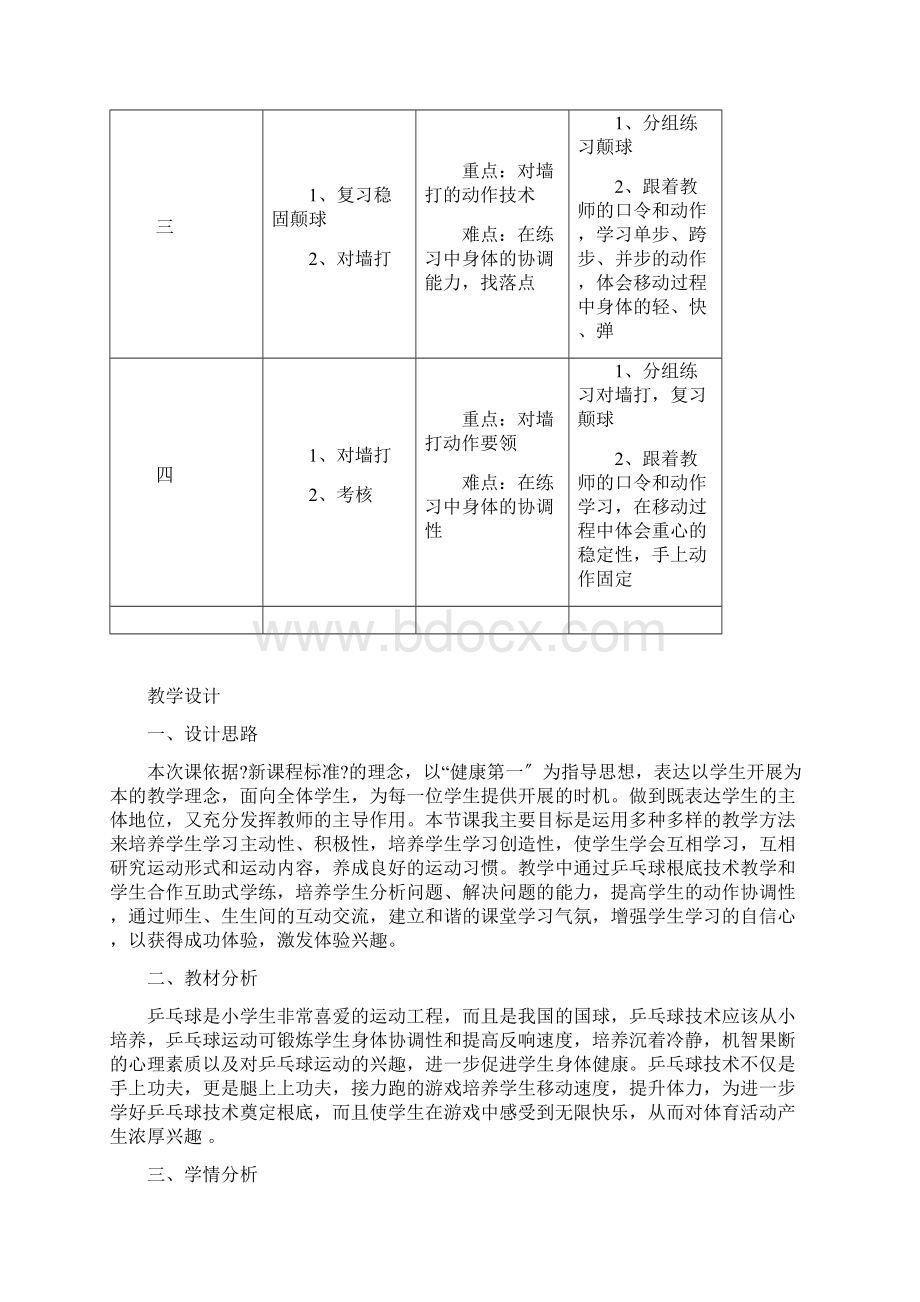 小学乒乓球课教学计划.docx_第2页