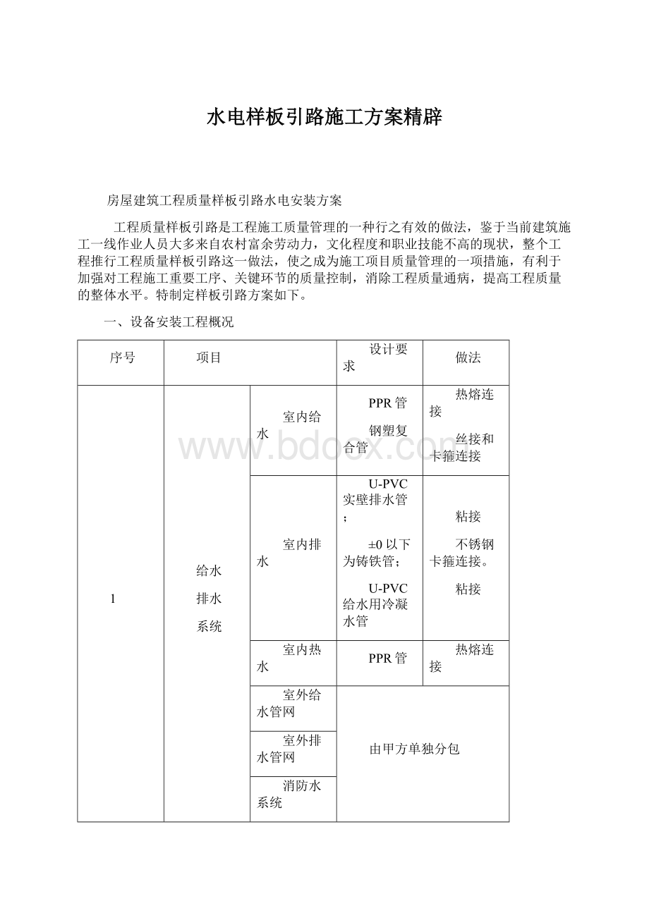 水电样板引路施工方案精辟.docx_第1页