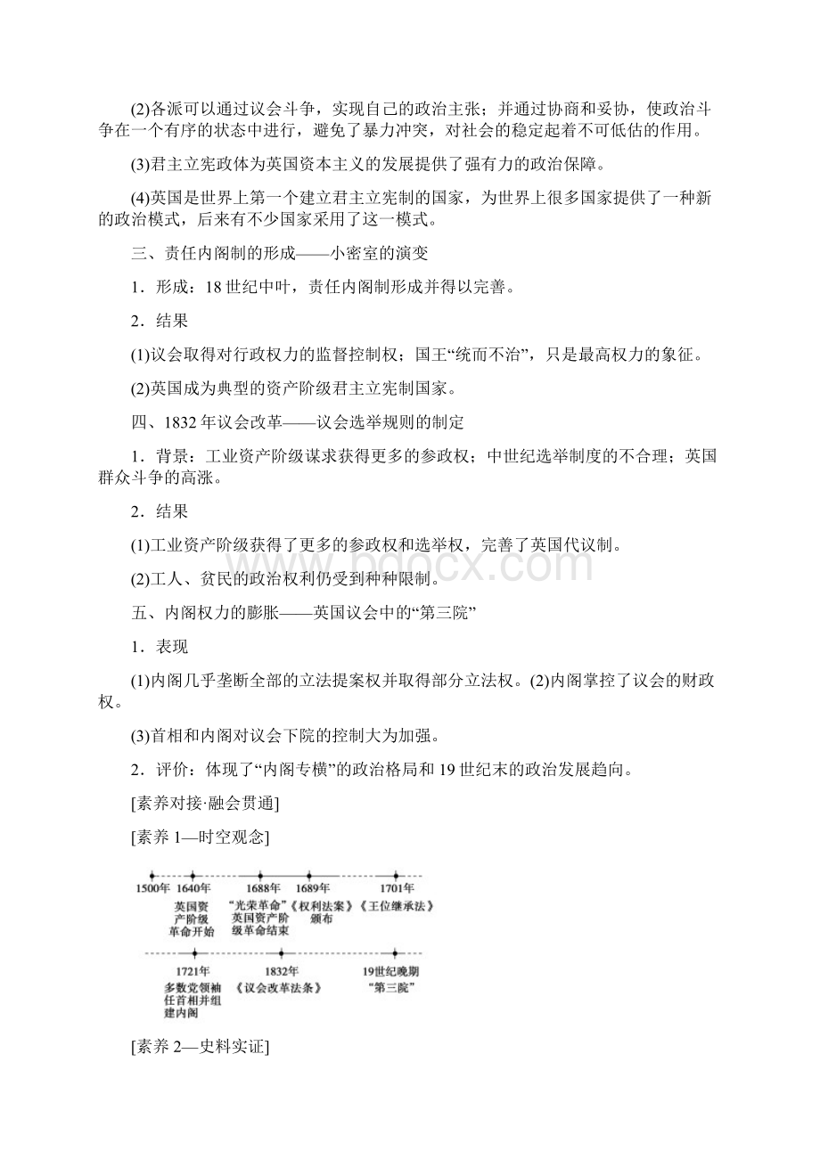 届一轮复习 西方资本主义民主制度的起源确立与发展docxWord格式.docx_第2页