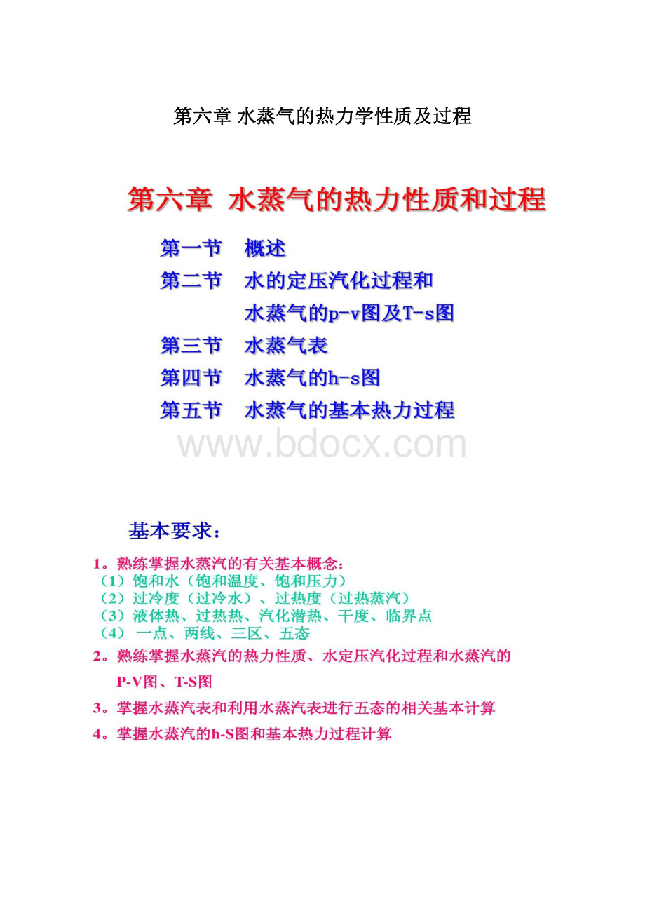 第六章 水蒸气的热力学性质及过程.docx_第1页