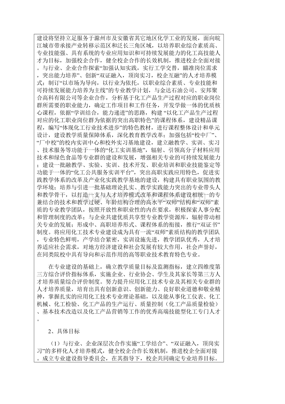 省级特色专业应用化工技术专业建设项目.docx_第2页