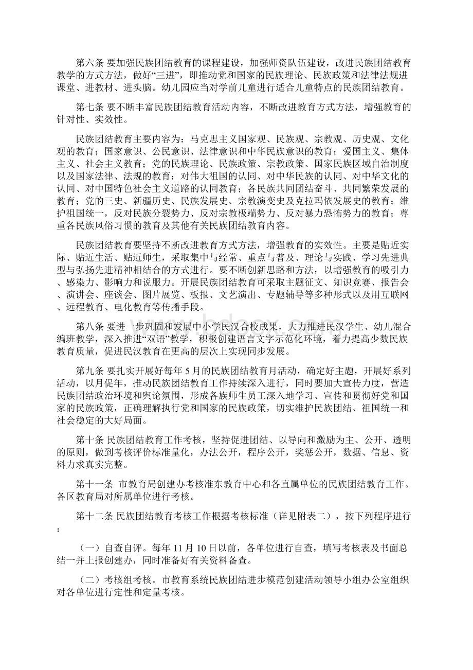 市教育系统民族团结教育和进步模范创建实施办法克拉玛依教育网Word下载.docx_第2页