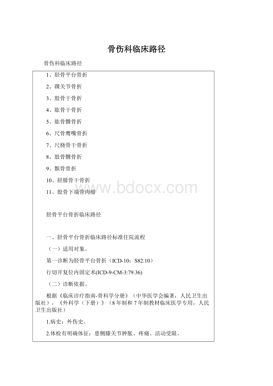 骨伤科临床路径Word文档下载推荐.docx_第1页