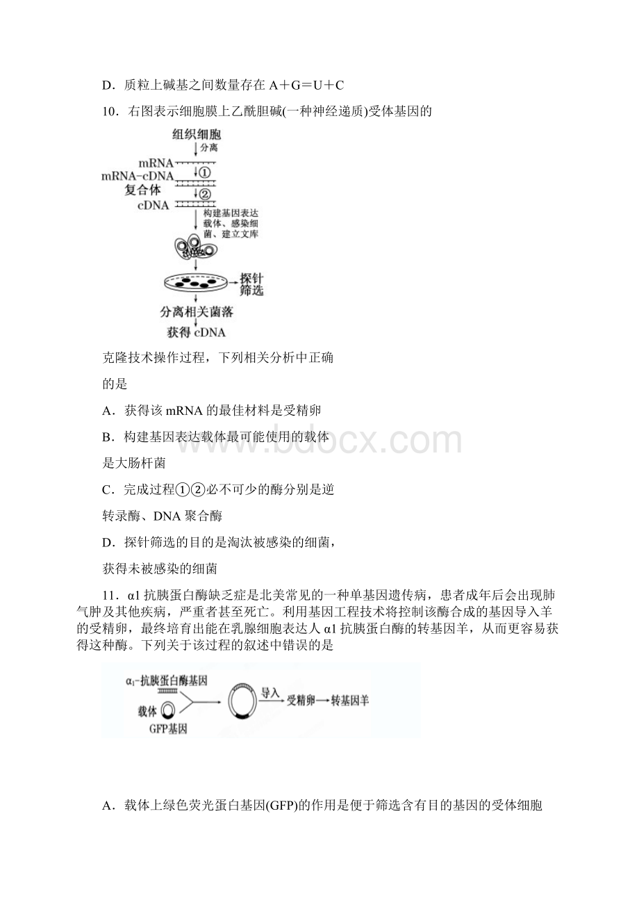 陕西岐山县学年度第二学期期中质量检测高二生物试题带答案Word格式.docx_第3页