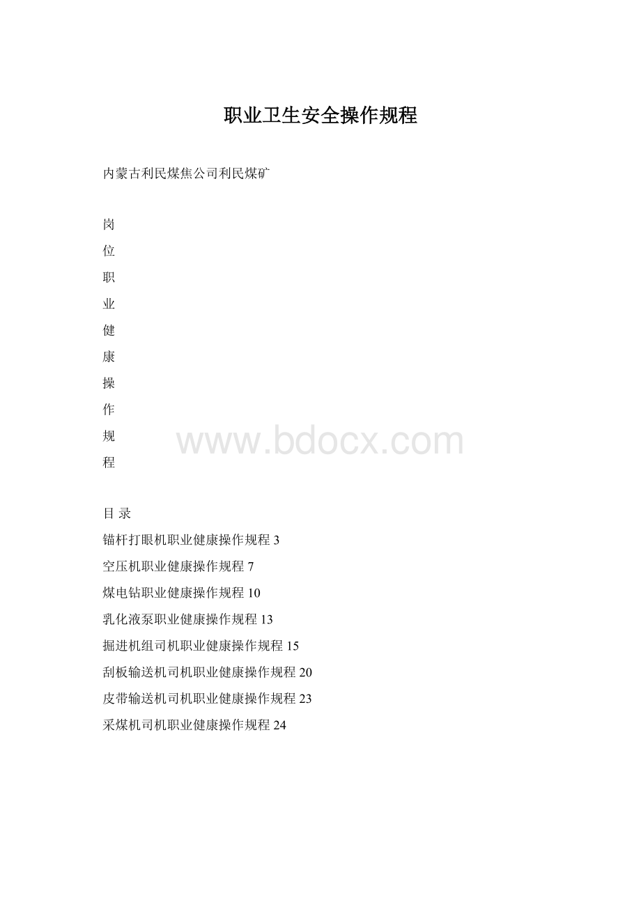 职业卫生安全操作规程.docx