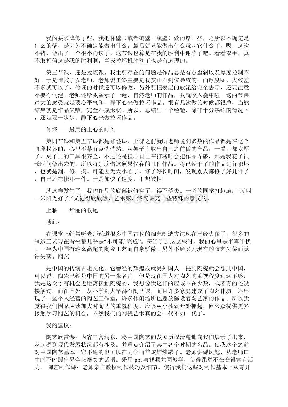 陶艺制作心得体会Word文档下载推荐.docx_第2页