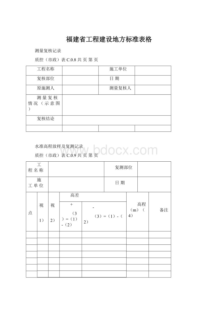 福建省工程建设地方标准表格Word文档格式.docx_第1页