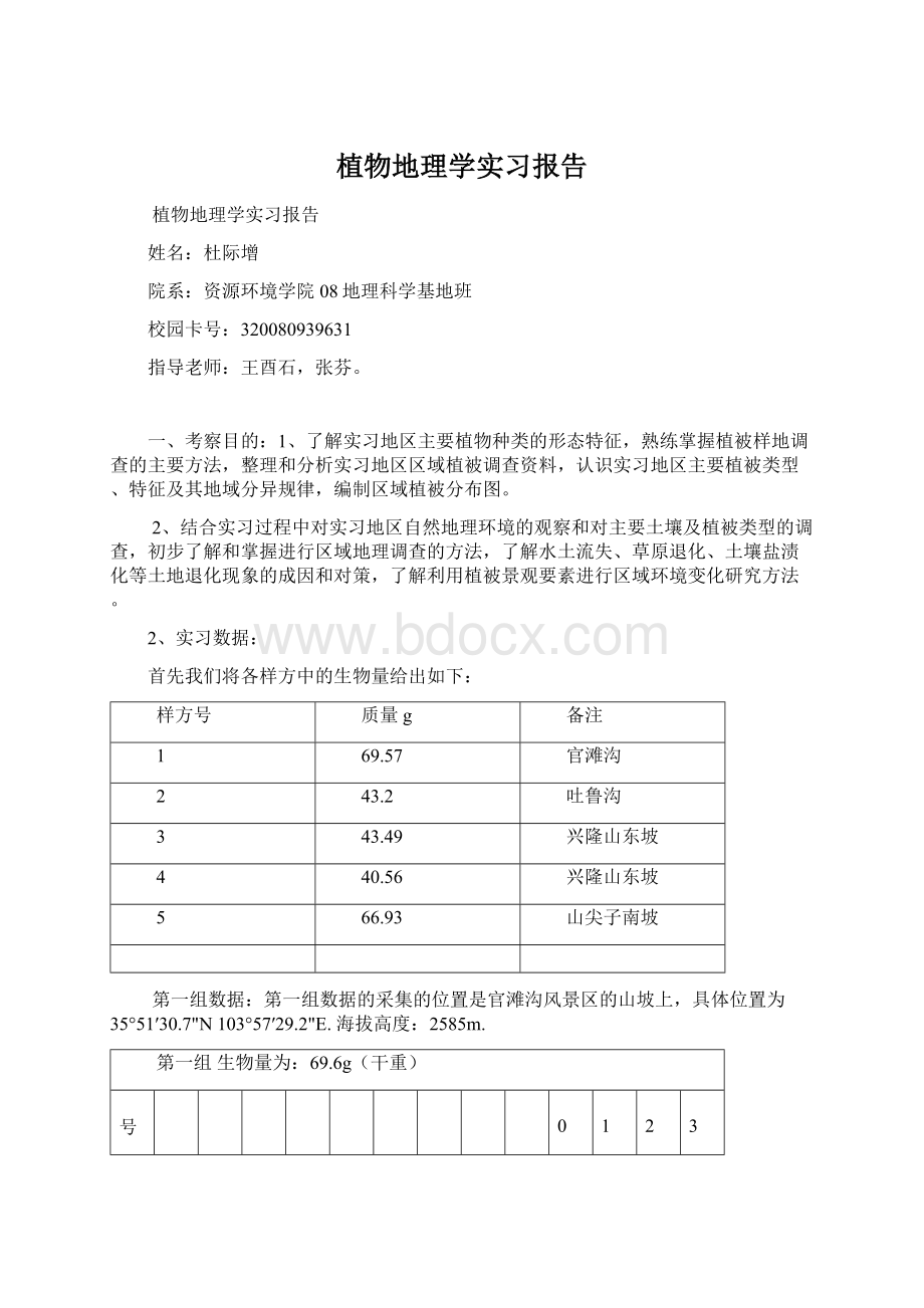 植物地理学实习报告Word下载.docx_第1页