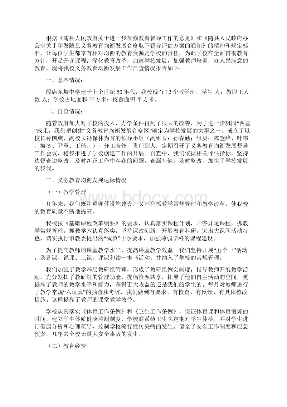 义务教育均衡发展自查报告Word格式文档下载.docx_第2页