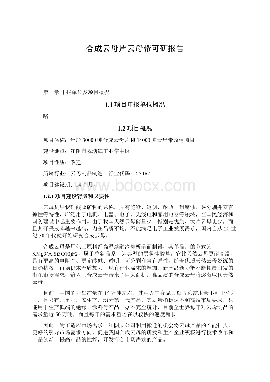 合成云母片云母带可研报告.docx_第1页