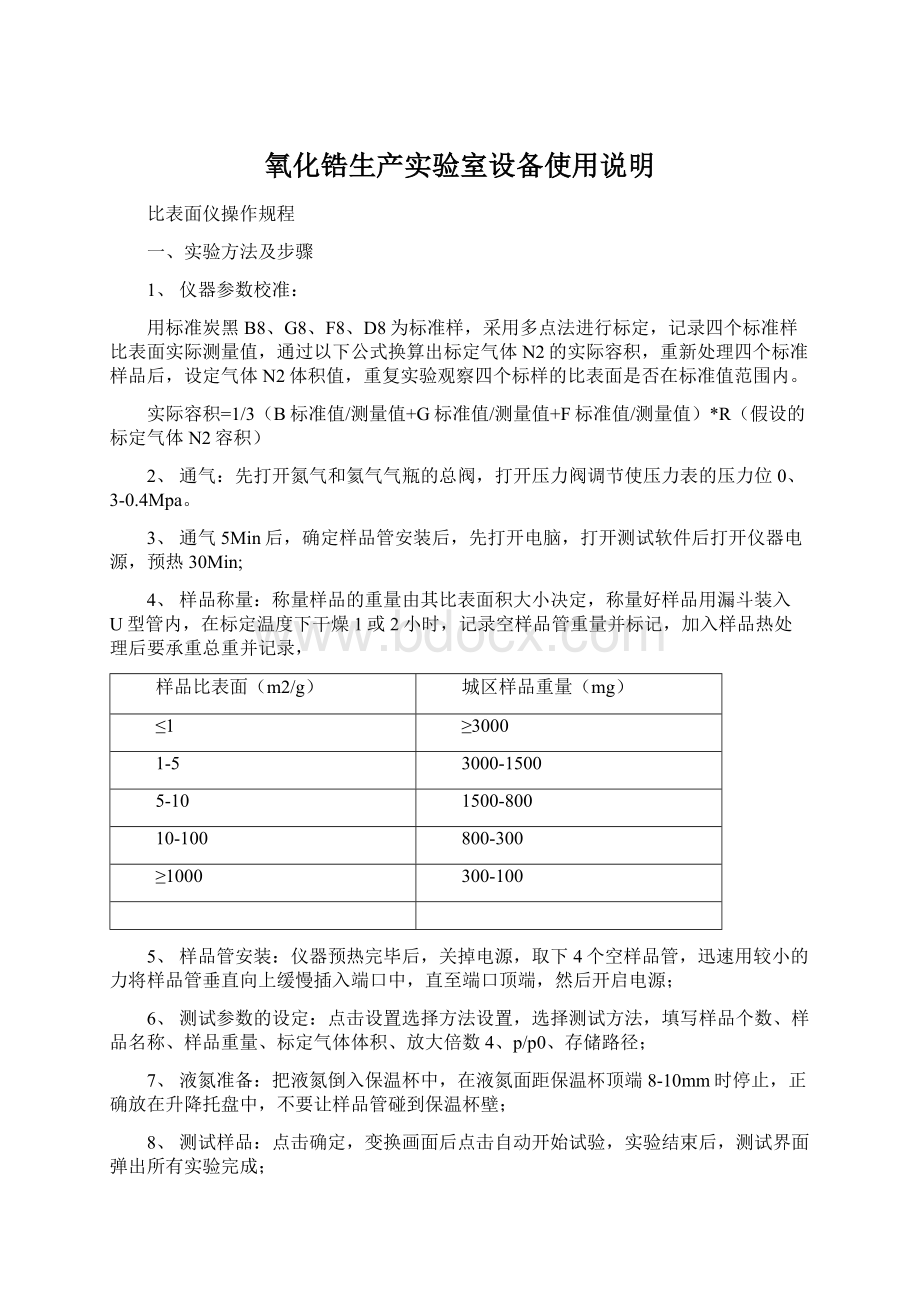 氧化锆生产实验室设备使用说明.docx_第1页