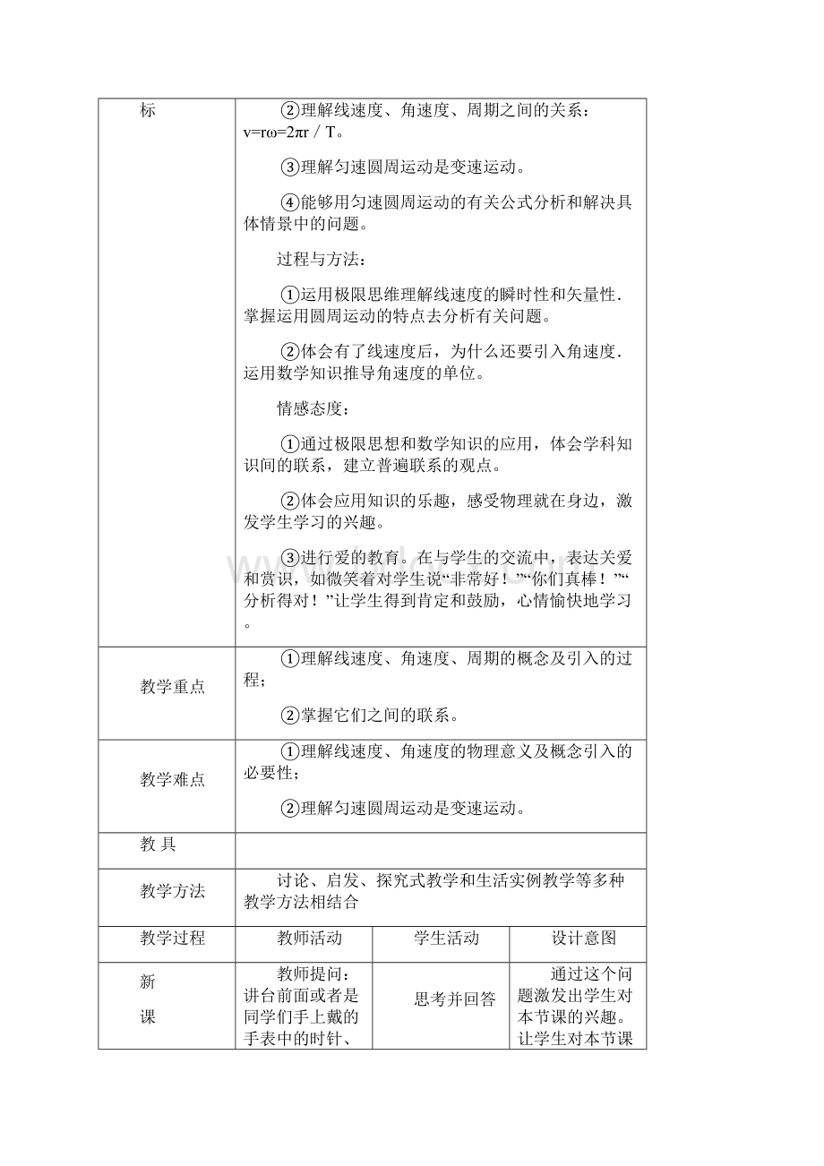 18 刘语柔 圆周运动 教学设计Word下载.docx_第2页