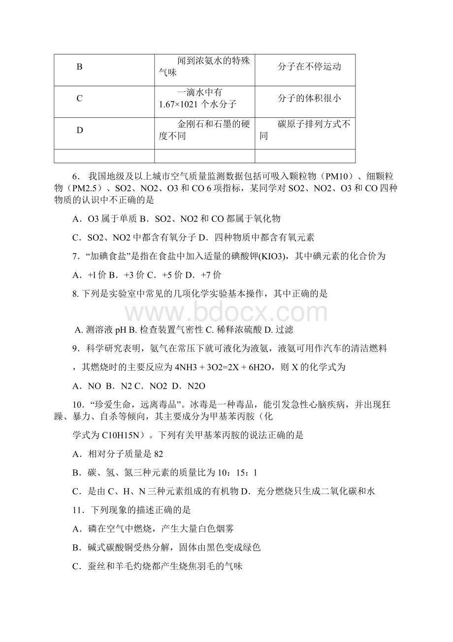 江苏省扬州市届九年级化学第一次模拟考试试题Word文档格式.docx_第2页