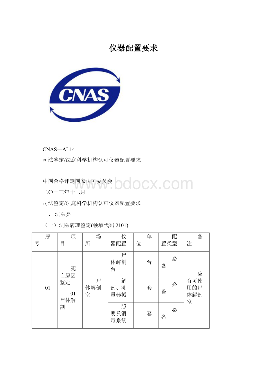 仪器配置要求.docx_第1页