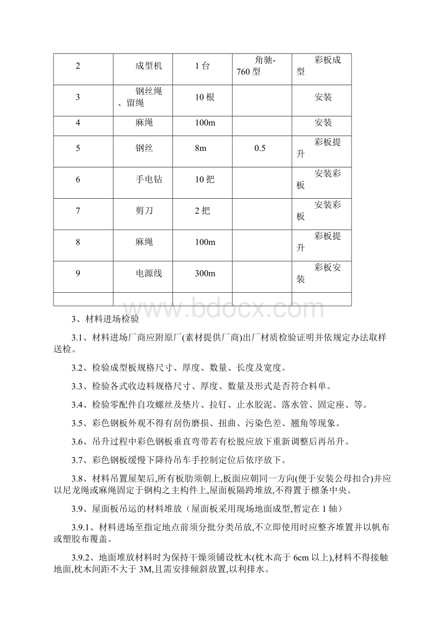 双层钢结构屋面彩板安装施工实施方案.docx_第2页