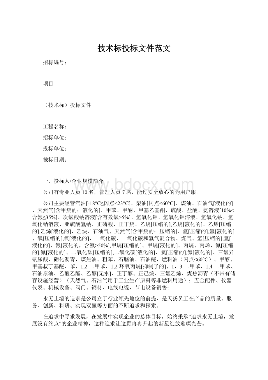 技术标投标文件范文Word文档下载推荐.docx_第1页