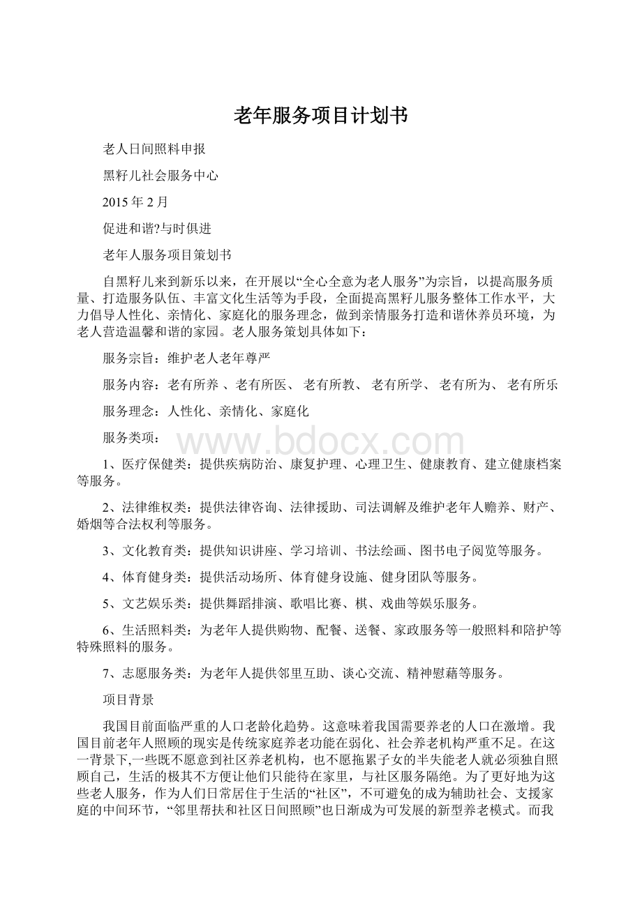 老年服务项目计划书.docx_第1页