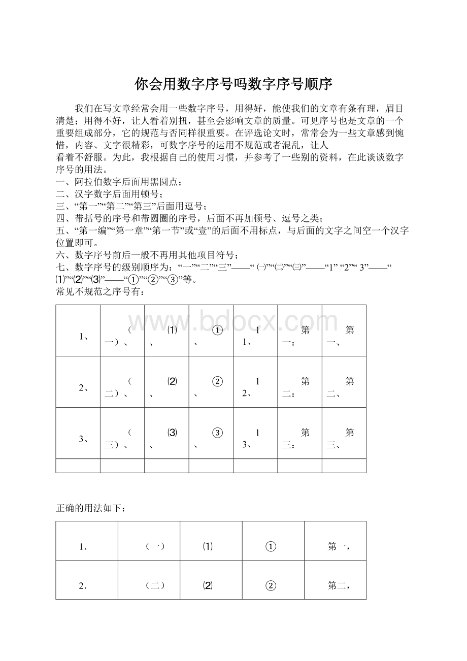 你会用数字序号吗数字序号顺序Word下载.docx