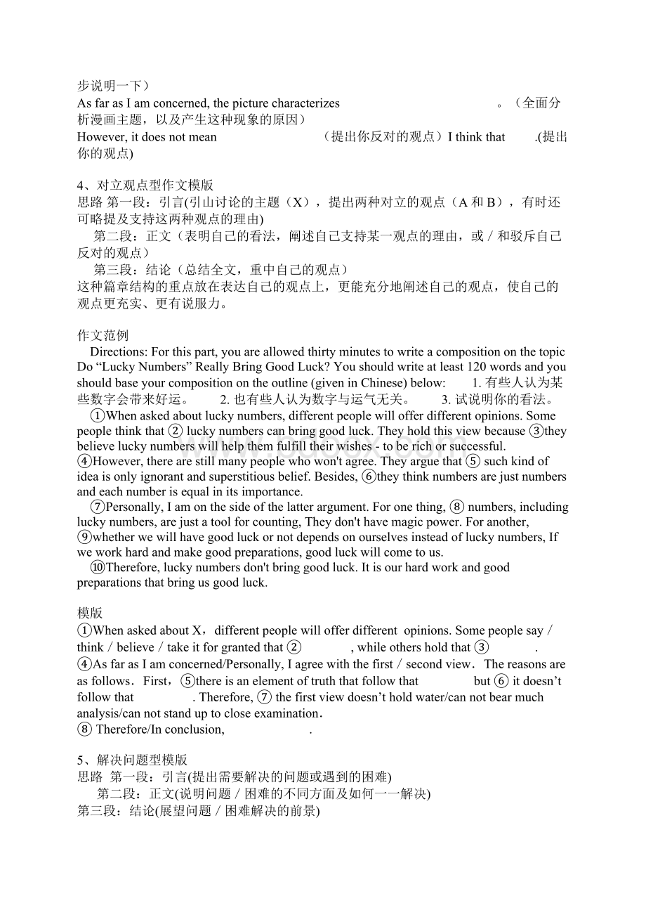 自学考试英语二作文写作通用模版Word文件下载.docx_第3页