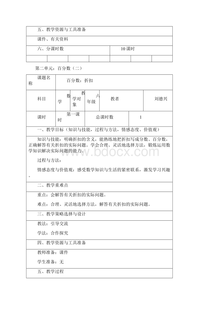 人教版六年级数学下册第二单元表格式教学设计.docx_第2页