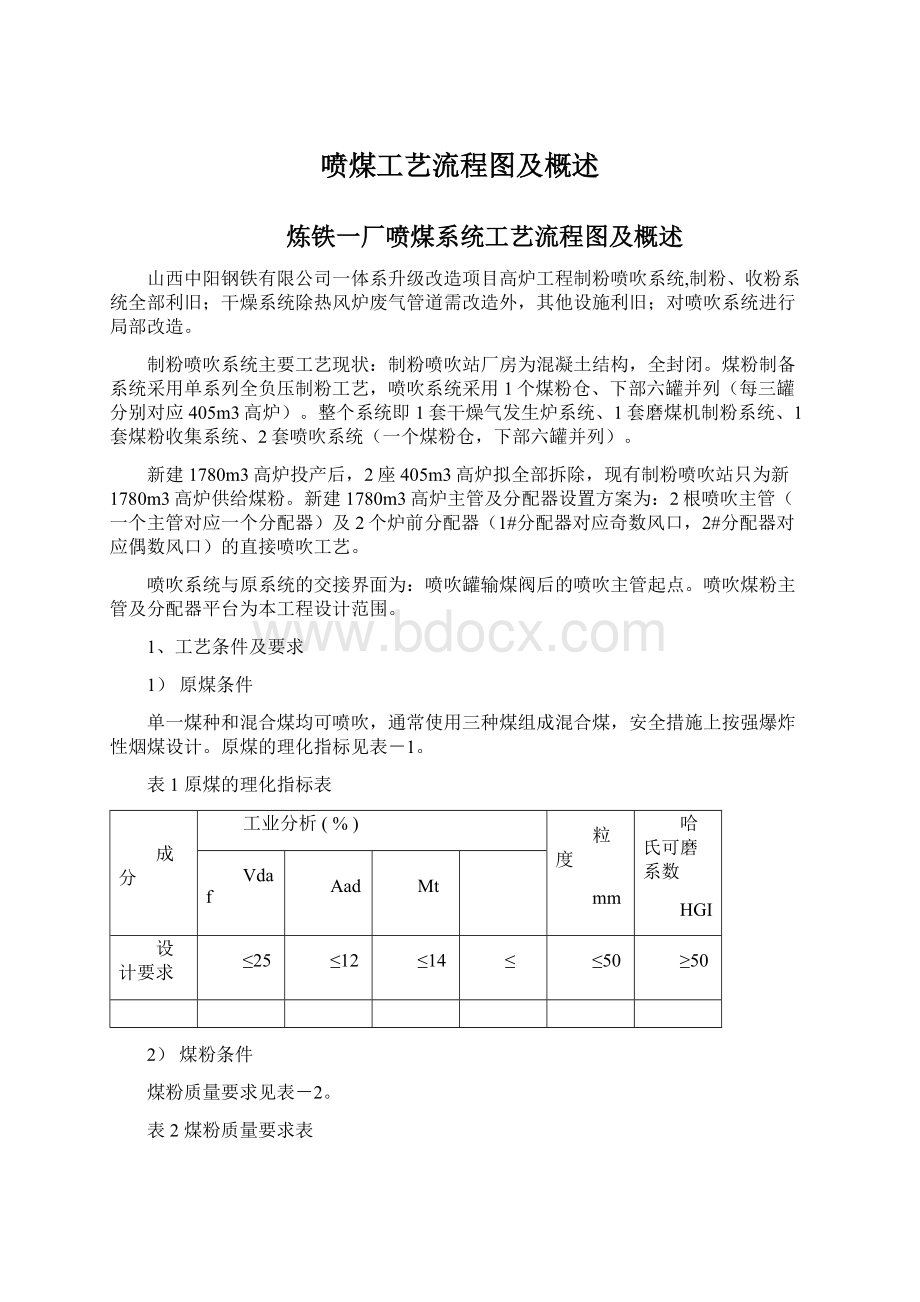 喷煤工艺流程图及概述.docx_第1页