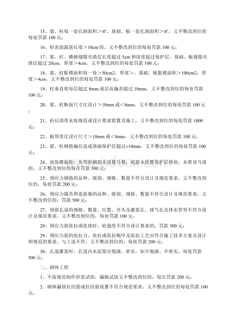 工程质量缺陷处罚细则Word格式.docx_第2页