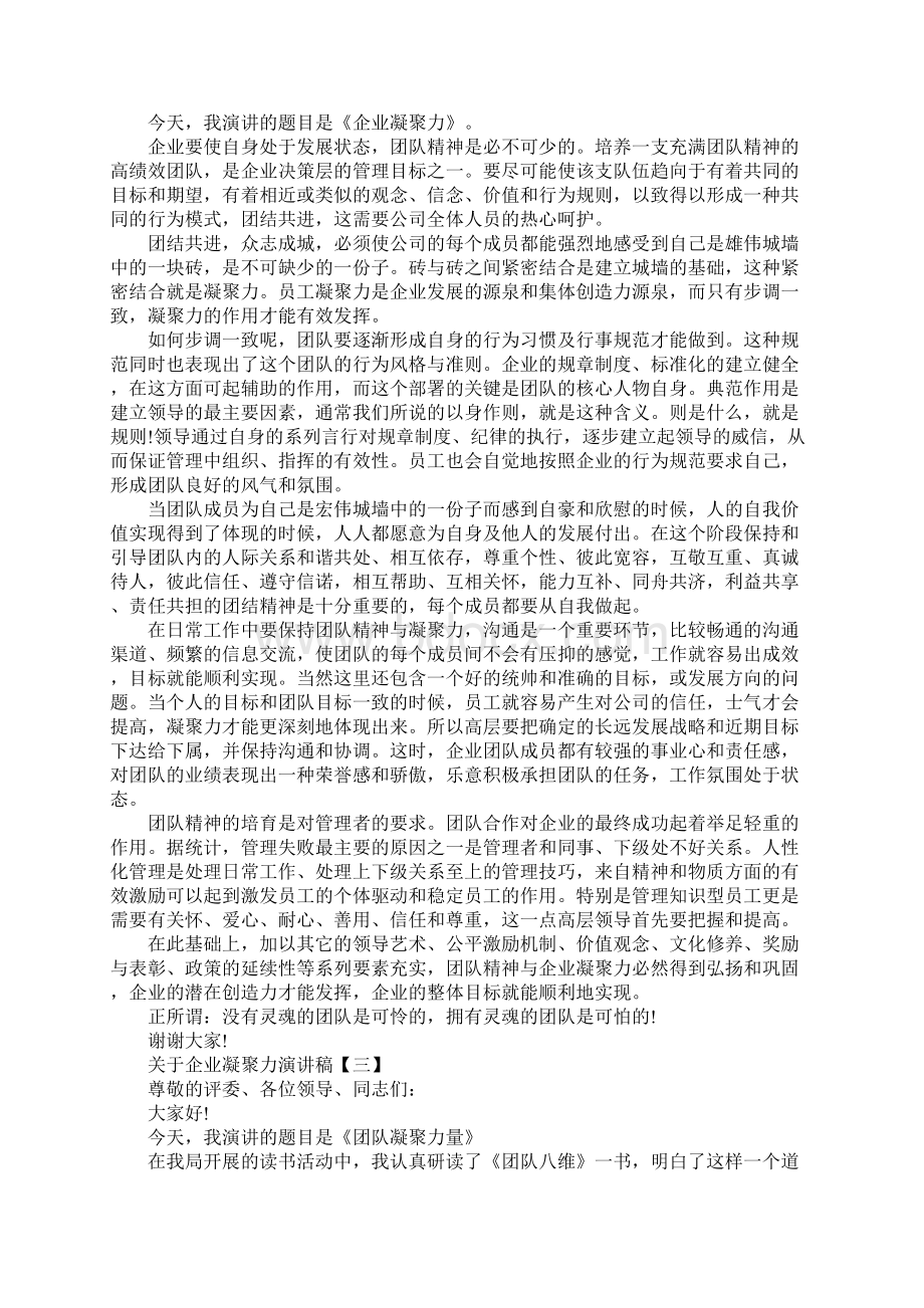 关于企业凝聚力演讲稿五篇.docx_第2页