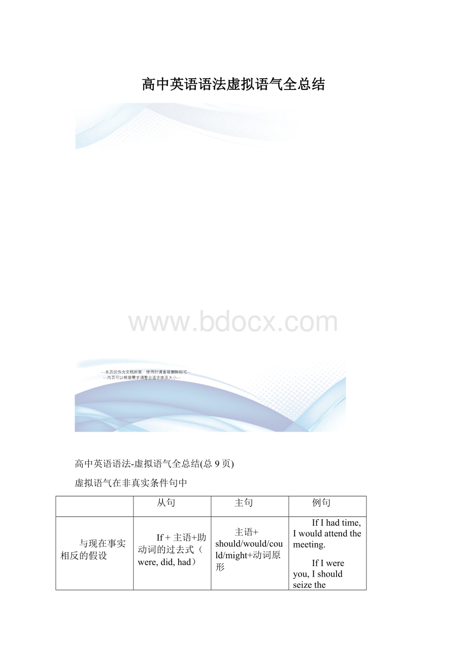 高中英语语法虚拟语气全总结Word文档格式.docx_第1页