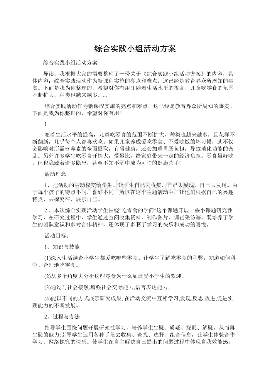 综合实践小组活动方案.docx