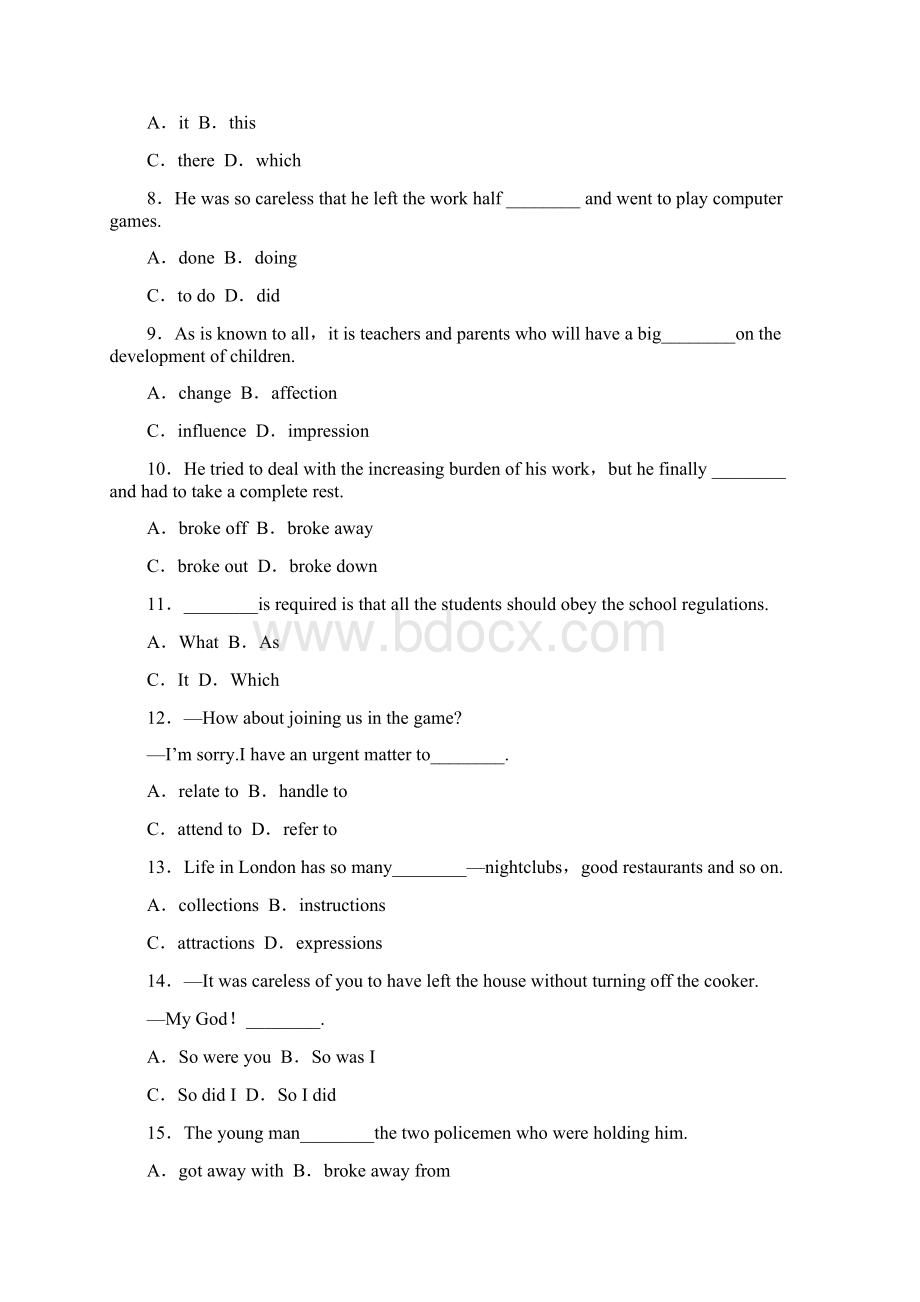 山东《龙门亮剑》高三英语一轮 Unit2 课时作业详细解析 新人教版必修5.docx_第2页