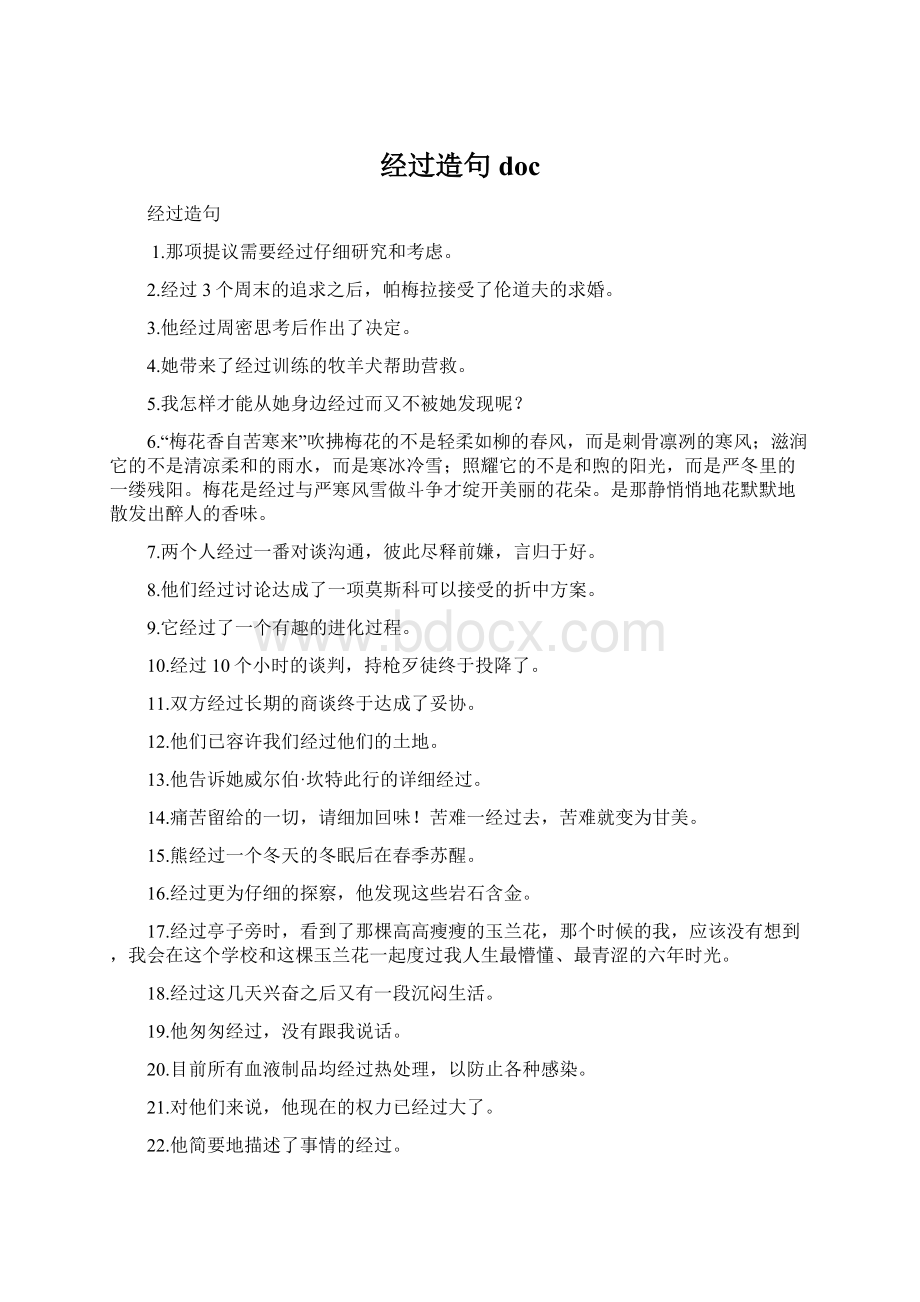 经过造句 doc文档格式.docx