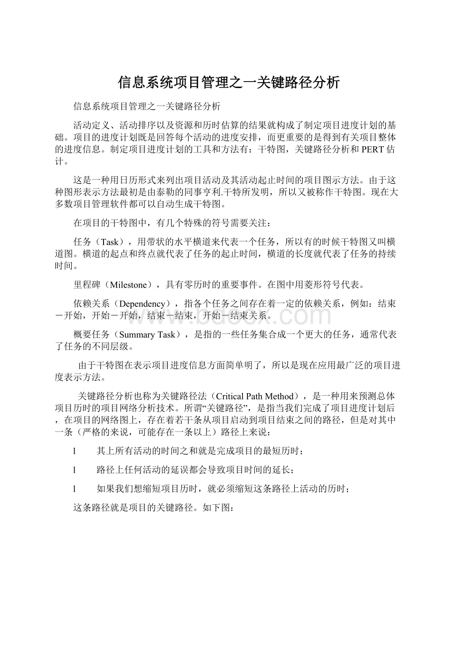 信息系统项目管理之一关键路径分析.docx