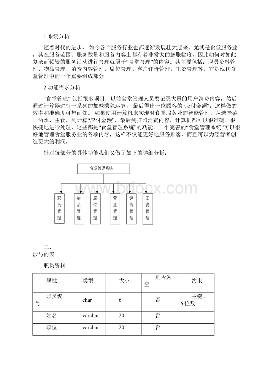 食堂管理系统数据库设计Word文档下载推荐.docx_第2页