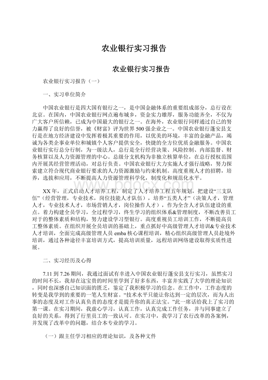 农业银行实习报告.docx_第1页