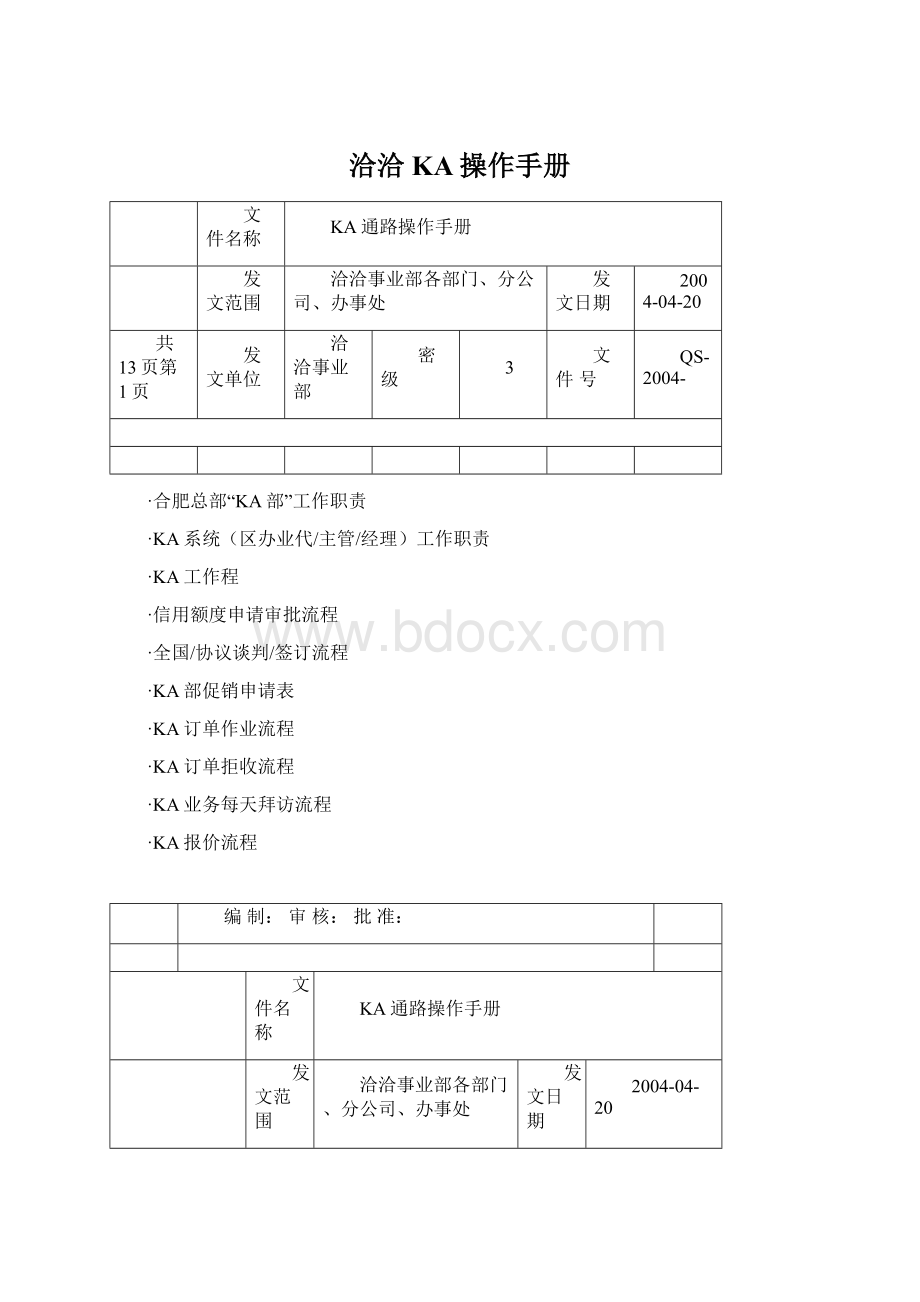 洽洽KA操作手册Word下载.docx