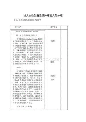 讲义女性生殖系统肿瘤病人的护理.docx