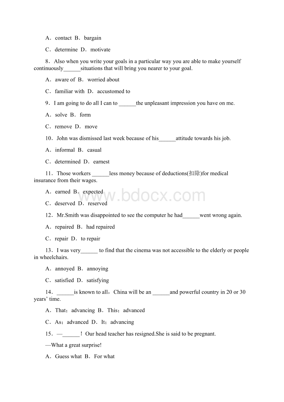届高考英语一轮复习指导课时作业Unit 10 A.docx_第2页